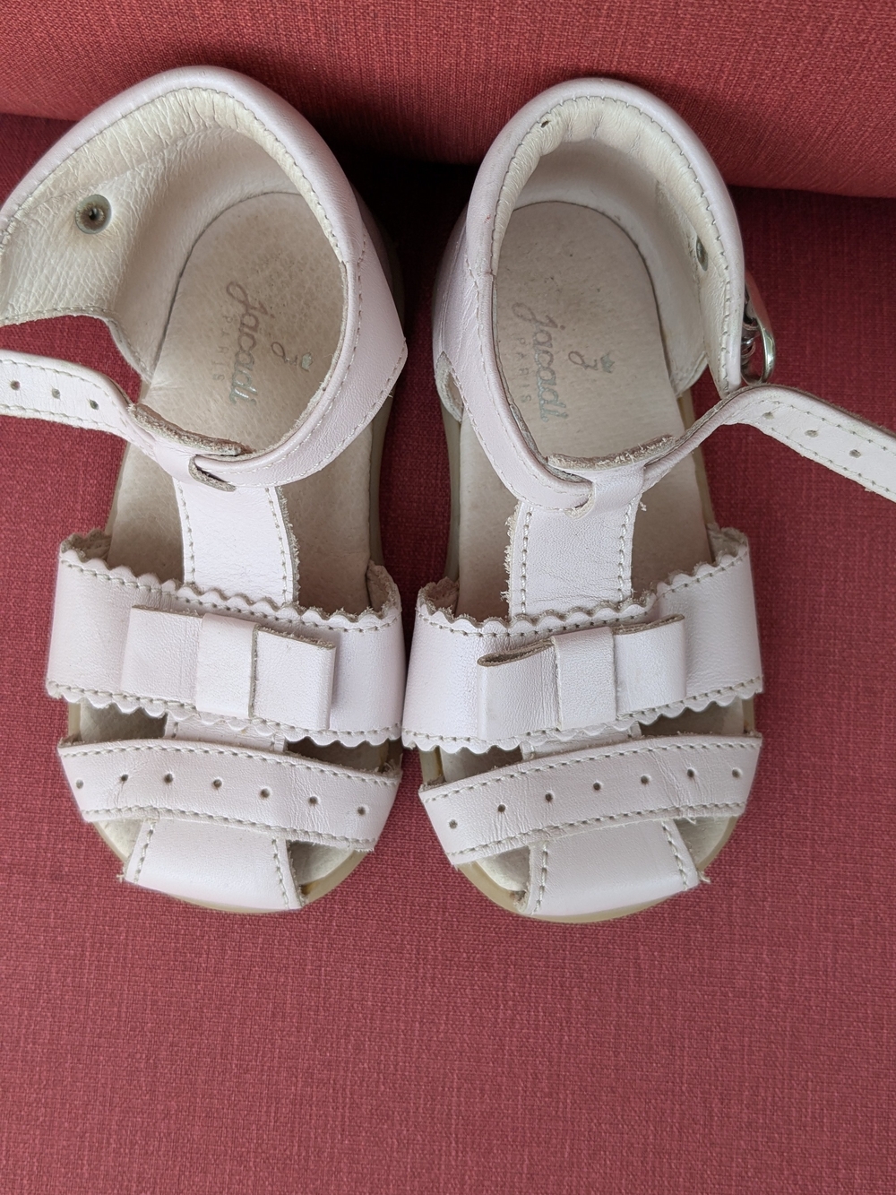 Jacadi Leather Pink Bow Sandals for Kids